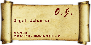 Orgel Johanna névjegykártya